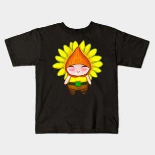 Cute Sunflower Gnome Kids T-Shirt